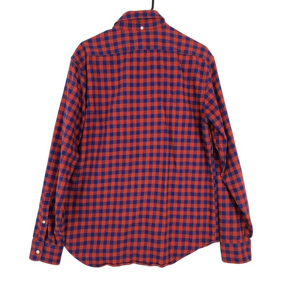 Taylor‎ Stitch Shirt Men's 42 Flannel Red & Blue Plaid Button-Down Shirt Pocket - Picture 2 of 10